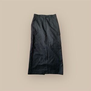 f by faconnable cargo wool dark gray Maxi Skirt with Pockets